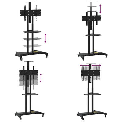 vidaXL TV stojan na kolečkách 32"–70" Max VESA 600 x 400 mm 60 kg