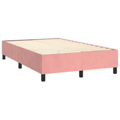 vidaXL Box spring postel s matrací růžová 120 x 200 cm samet