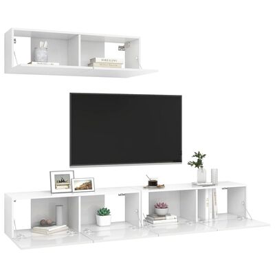 vidaXL TV skříňky 3 ks bílé s vysokým leskem kompozitní dřevo