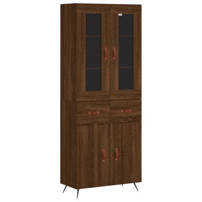 vidaXL Skříň highboard hnědý dub 69,5 x 34 x 180 cm kompozitní dřevo