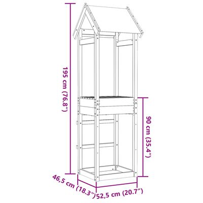 vidaXL Hrací věž 52,5 x 46,5 x 195 cm masivní borové dřevo