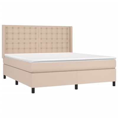 vidaXL Box spring postel s matrací cappuccino 160x200 cm umělá kůže