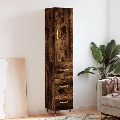 vidaXL Skříň highboard kouřový dub 34,5 x 34 x 180 cm kompozitní dřevo