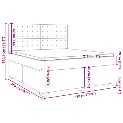 vidaXL Box spring postel s matrací modrá 180x200 cm textil