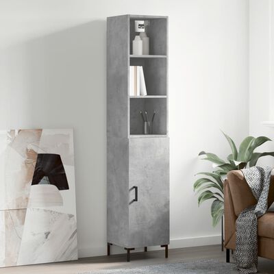 vidaXL Skříň highboard betonově šedá 34,5x34x180 cm kompozitní dřevo