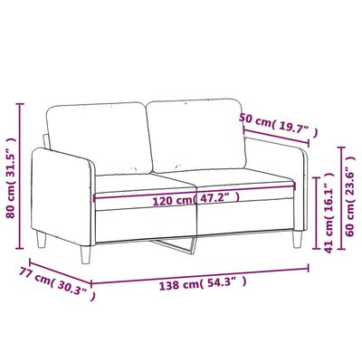 vidaXL 2místná pohovka žlutá 120 cm samet