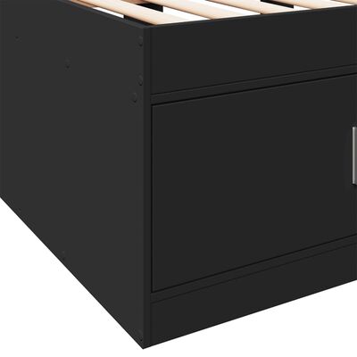 vidaXL Válenda se zásuvkami černá 75 x 190 cm kompozitní dřevo