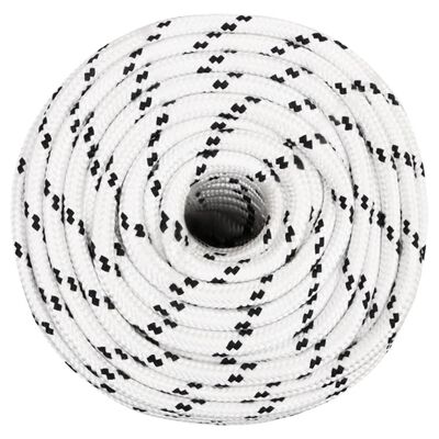 vidaXL Splétané lodní lano bílé 14 mm x 25 m polyester