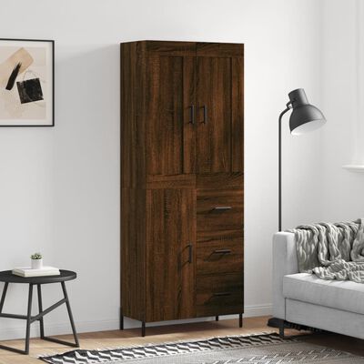 vidaXL Skříň highboard hnědý dub 69,5 x 34 x 180 cm kompozitní dřevo