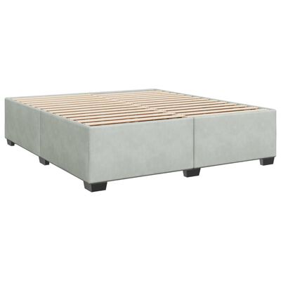 vidaXL Box spring postel s matrací světle šedá 200x200 cm samet