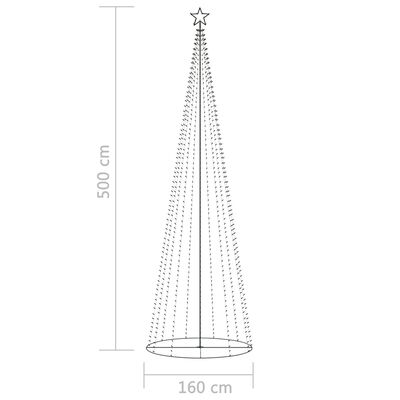 vidaXL Vánoční stromek kužel 752 barevných LED diod 160 x 500 cm