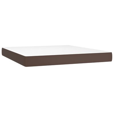 vidaXL Box spring postel s matrací hnědá 180x200 cm umělá kůže