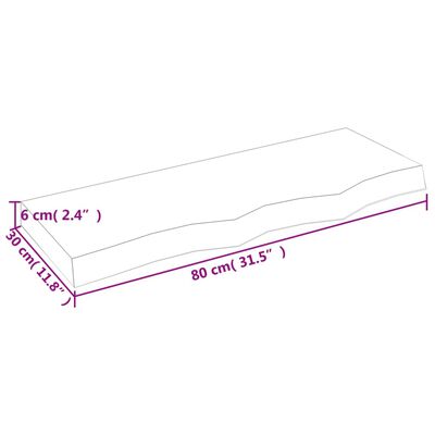 vidaXL Koupelnová deska 80x30x(2-6) cm neošetřené masivní dřevo