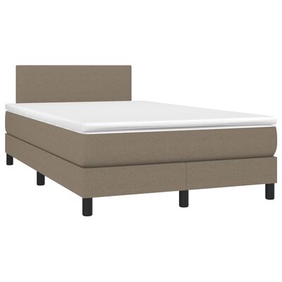 vidaXL Box spring postel s matrací a LED taupe 120x190 cm textil