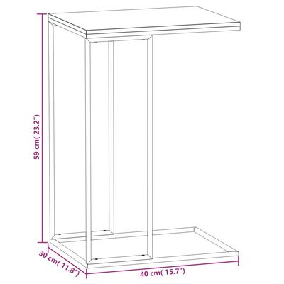 vidaXL Odkládací stolek černý 40 x 30 x 59 cm kompozitní dřevo