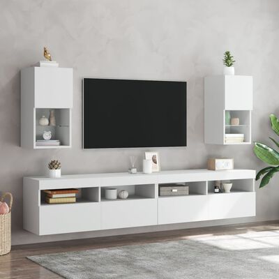 vidaXL TV skříňky s LED osvětlením 2 ks bílé 30,5 x 30 x 60 cm