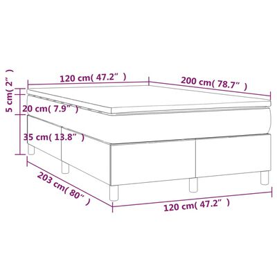 vidaXL Box spring postel s matrací taupe 120x200 cm textil