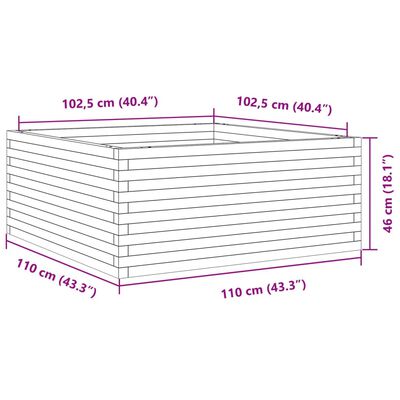 vidaXL Zahradní truhlík 110 x 110 x 46 cm impregnované borové dřevo