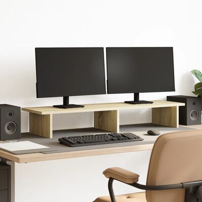 vidaXL Stojan na monitor dub sonoma 100 x 27 x 15 cm kompozitní dřevo