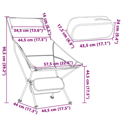 vidaXL Skládací kempingové židle 2 ks černé oxfordská látka a hliník