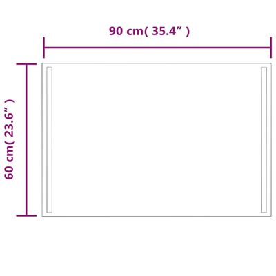 vidaXL Koupelnové zrcadlo s LED osvětlením 60x90 cm