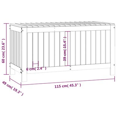 vidaXL Zahradní úložný box medově hnědý 115x49x60 cm masivní borovice