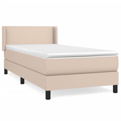 vidaXL Box spring postel s matrací cappuccino 100x200 cm umělá kůže