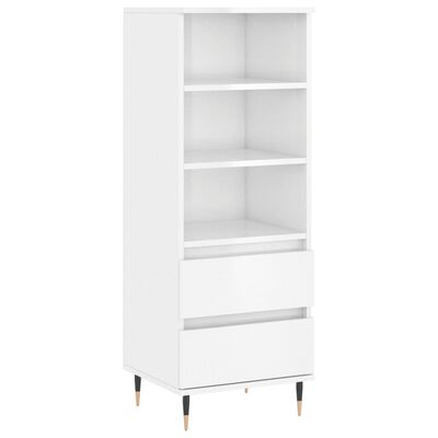 vidaXL Skříň highboard bílá s vysokým leskem 40 x 36 x 110 cm kompozit