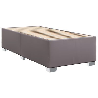 vidaXL Box spring postel s matrací šedá 90x200 cm umělá kůže