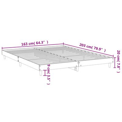 vidaXL Rám postele šedý sonoma 160 x 200 cm kompozitní dřevo