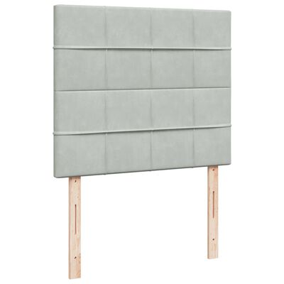 vidaXL Box spring postel s matrací světle šedá 120 x 200 cm samet