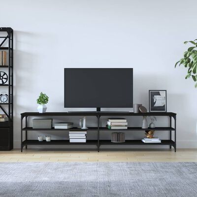 vidaXL TV skříňka černá 200 x 30 x 50 cm kompozitní dřevo a kov