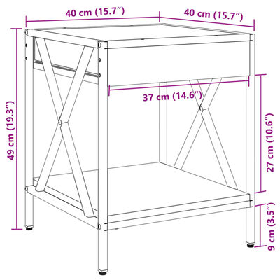 vidaXL Konferenční stolek s Infinity LED hnědý dub 40 x 40 x 49 cm