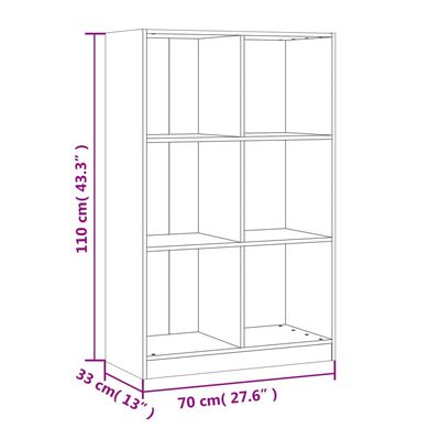 vidaXL Knihovna bílá 70 x 33 x 110 cm masivní borové dřevo