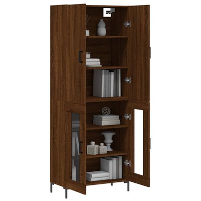 vidaXL Skříň highboard hnědý dub 69,5 x 34 x 180 cm kompozitní dřevo