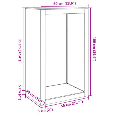 vidaXL Stojan na palivové dřevo 60 x 40 x 100 cm pozinkovaná ocel