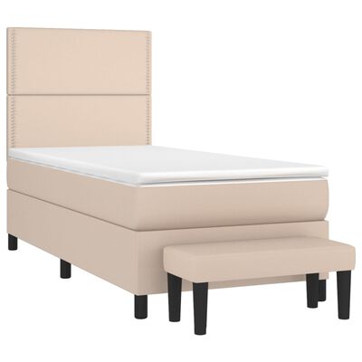 vidaXL Box spring postel s matrací cappuccino 80 x 200 cm umělá kůže