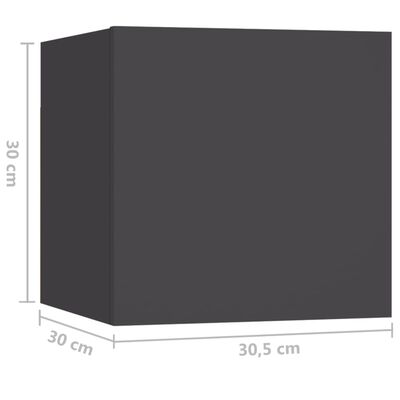 vidaXL Noční stolky 2 ks šedé 30,5 x 30 x 30 cm kompozitní dřevo