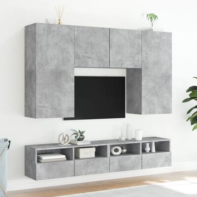 vidaXL Nástěnné TV skříňky 2 ks betonově šedé 100x30x30 cm kompozit