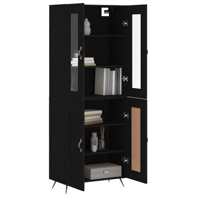 vidaXL Skříň highboard černá 69,5 x 34 x 180 cm kompozitní dřevo