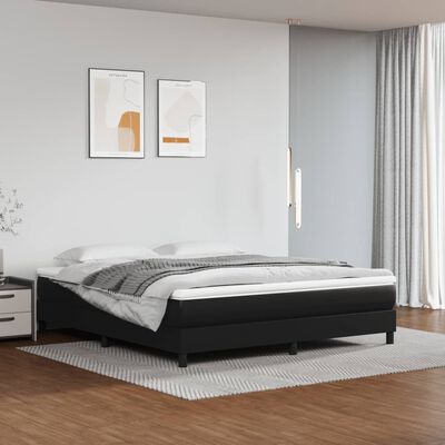 vidaXL Box spring postel s matrací černá 180x200 cm umělá kůže