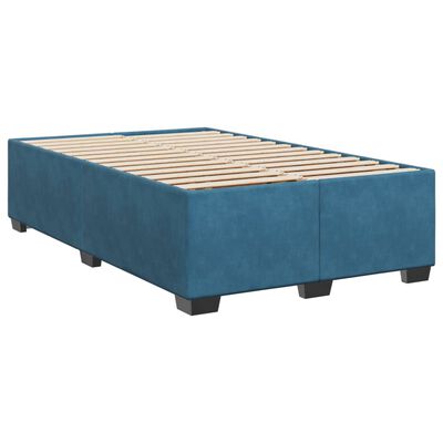 vidaXL Box spring postel s matrací modrá 120 x 190 cm samet