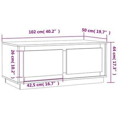 vidaXL Konferenční stolek lesklý bílý 102x50x44 cm kompozitní dřevo