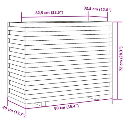 vidaXL Zahradní truhlík 90 x 40 x 72 cm impregnované borové dřevo