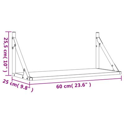 vidaXL Nástěnné police 2 ks dub sonoma 60x25x25,5 cm kompozitní dřevo