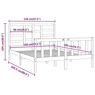 vidaXL Postel bez matrace bílá 140 x 200 cm masivní borovice