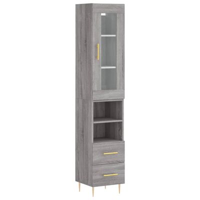 vidaXL Skříň highboard šedá sonoma 34,5 x 34 x 180 cm kompozitní dřevo