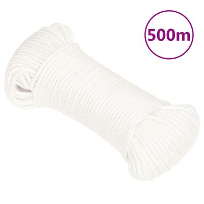 vidaXL Lodní lano celobílé 4 mm 500 m polypropylen