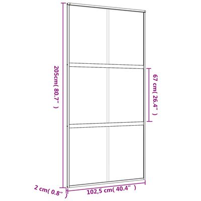 vidaXL Posuvné dveře zlaté 102,5 x 205 cm mléčné ESG sklo a hliník