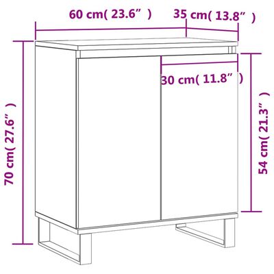 vidaXL Příborník hnědý dub 60 x 35 x 70 cm kompozitní dřevo